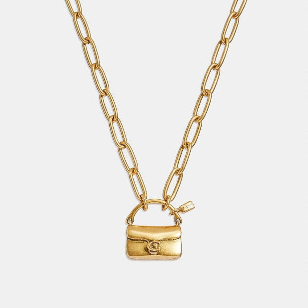 Coach Gold Chain Necklace with Bag Charm
